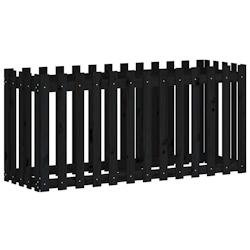 Helloshop26 - Jardinière bac lit surélevé plantes fleurs terrasse jardin de jardin design de clôture 150 x 50 x 70cm pin massif noir 02_0039800 -
