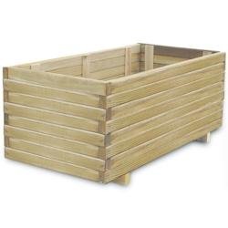 Helloshop26 - Jardinière lit surélevé plantes fleurs jardin rectangulaire 100 x 50 x 40 cm bois 02_0001268 - Bois massif 3000076381536