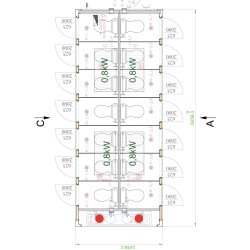 Module sanitaire événementiel 14xWC - panneaux amovibles - 14 toilettes avec chasse d'eau et lavabos inox