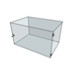 Vitrine d'exposition professionnelle 5 faces - Plexiglas à clé - Dimensions 60x40 cm - Protection UV