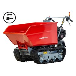 Brouette motorisée essence à chenilles surélevées et monte-escaliers benne basculante 600KG 6,5CH 3+1R vitesses à démarrage électrique Stattos MRD600HE