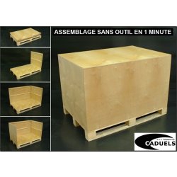 Caisse-palette en bois - assemblage rapide 1200x1000x760 - Réf. CP61 1210