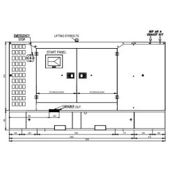 Groupe électrogène industriel Canopy Drawing - AP110 - Capacité 240L - Couleur RAL 1015