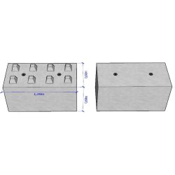 Bb600x600x1200 - Bloc béton empilable type Lego - Stock Bloc - Poids 0,950 t