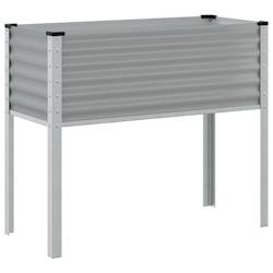 Helloshop26 - Jardinière bac lit surélevé plantes fleurs terrasse jardin 100 x 41 x 90 cm acier gris 02_0037272 02_0037272 - gris acier 3000217768622