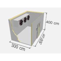 Chambre de congélation industrielle TD SR-060B - Capacité 60m³ - Isolation en panneaux de polyuréthane