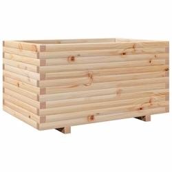 Helloshop26 - Jardinière bac lit surélevé plantes fleurs terrasse jardin 90 x 60 x 49,5 cm bois de pin massif marron 02_0038026 - marron Bois massi