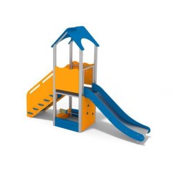 Toboggan avec bac à sable inférieur - Acier inoxydable et PEHD - Référence BT12013 - Conforme EN1176