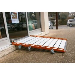 Rampe aluminium Roll-Up - modulable et légère en aluminium anodisé - pour PMR - largeurs 80/90/100 cm - charge jusqu'à 650 kg