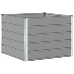 Helloshop26 - Jardinière moderne 100 x 100 x 75 cm durable et pratique pour terrasse et jardin en acier gris clair - gris métal 3000240989100