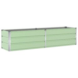 Helloshop26 - Jardinière moderne en acier galvanisé 195 x 50 x 45 cm facile à installer pour extérieur jardin terrasse en acier 02_0059277 - acier