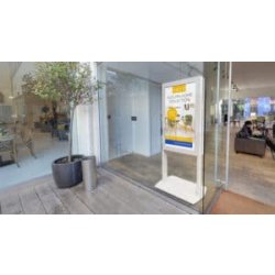 Totem vidéo vitrine - 7000 candela/m2 - Écran haute luminosité robuste et esthétique