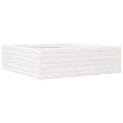 Helloshop26 - Jardinière bac lit surélevé plantes fleurs terrasse jardin 80 x 80 x 23 cm bois de pin massif blanc 02_0037889 - blanc Bois massif 30