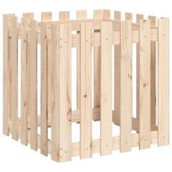 Helloshop26 - Jardinière bac lit surélevé plantes fleurs terrasse jardin avec design de clôture 60 x 60 x 60 cm pin massif marron 02_0038108 - mar