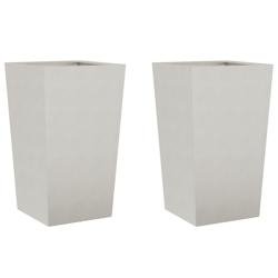 Helloshop26 - Jardinière bac lit surélevé plantes fleurs jardin terrasses lot de 2 45 x 45 x 75 cm acier inoxydable gris clair 02_0038983 - gris in
