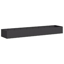 Helloshop26 - Jardinière rectangulaire pour jardin balcon profondeur 360 x 80 x 40 cm en acier laminé à froid noir 02_0051549 02_0051549 - noir aci