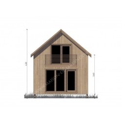 Studio de jardin - maison de jardin avec ossature bois - Strasbourg 37 m² - grande baie vitrée et étage 17 m²