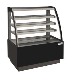 Vitrine pâtisseries noire vitrage bombé 3 étagères température +2/+... - OASIS600