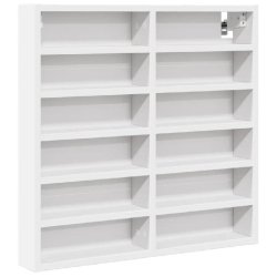 Helloshop26 - Armoire à vitrine moderne avec rangement multiples 60 x 8 x 58 cm en bois d'ingénierie blanc 02_0049518 - blanc Bois massif 3000235882