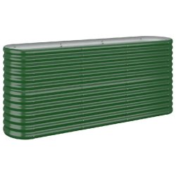 Helloshop26 - Lit surélevé de jardin ovale robuste 152 x 40 x 68 cm en acier galvanisé vert 02_0046566 - vert acier 3000234306456