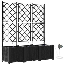 Helloshop26 - Lot de 3 cache-pots de jardin 120 x 40 x 142 cm avec irrigation moderne chic en acier noir 02_0058551 - noir acier 3000240653636