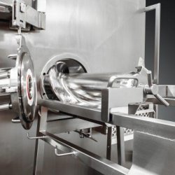 WW_160 - Hachoir industriel pour viande fraîche et blocs congelés avec vis inoxydable et plaques jusqu'à 400mm