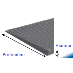 Rampe en caoutchouc - Mini rampe ajustable pour ressauts de 0,6 à 4,8 cm - Adaptée PMR et ERP