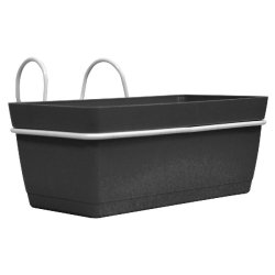 ArtPlast - Lot de 3 jardinières 22x16,5x12,5 cm avec crochets, anthracite - Collection POP-UP - gris plastique polypropylène ZA2156