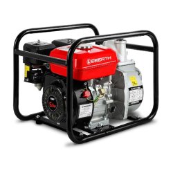 EBERTH Pompe à Eau Thermique Essence 5,5 CV, Pompe de Jardin 30 000 l/h, 2 Pouces, Aspiration 7 m, Moteur 4 Temps - GG1-ERWP20