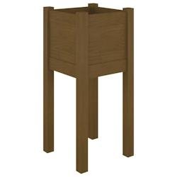 Helloshop26 - Jardinière bac lit surélevé plantes fleurs terrasse jardin d'extérieur 31 x 31 x 70 cm bois de pin marron 02_0038542 - marron Bois m