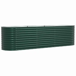 Helloshop26 - Jardinière surélevée moderne extérieure 320 x 80 x 81 cm durable minimaliste en acier vert 02_0058903 - vert acier 3000240840487