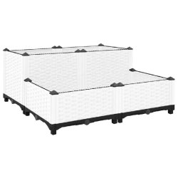 Helloshop26 - Jardinière bac lit surélevé plantes fleurs terrasse jardin 80 x 80 x 38 cm polypropylène gris 02_0039247 02_0039247 - gris 3000218452018