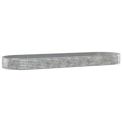 Helloshop26 - Jardinière bac lit surélevé plantes fleurs terrasse jardin de jardin acier enduit de poudre argenté Argent 02_0039722 - argenté aci
