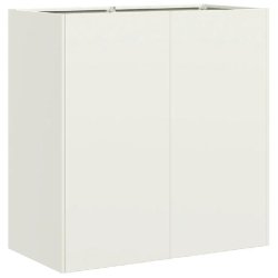 Helloshop26 - Jardinière extérieure moderne en acier laminé à froid dimension généreuse 80 x 40 x 80 cm avec fond ouvert blanc - vert acier 3000