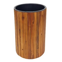 Mendler Jardinière HWC-L24, Jardinière Pot de Fleurs, ronde 50x34cm Outdoor Acacia Bois certifié MVG, brun - marron Bois massif 98583