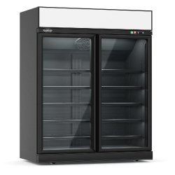 Réfrigérateur 2 portes en verre Noir professionnel Noir Combisteel - 7455.2405 - noir 7455.2405