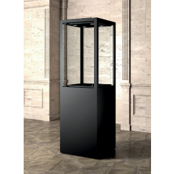 Vitrine muséographique colonne avec socle MU/60FMVA - verre trempé - éclairage LED - 60x60x200 cm