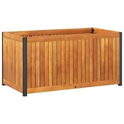 Helloshop26 - Jardinière bac lit surélevé plantes fleurs terrasse jardin 85 x 45 x 44 cm bois massif d'acacia et acier marron 02_0037961 - marron B