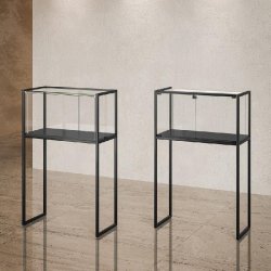Vitrine T-Métal table 95x45xH150cm 1 bande LED - noir