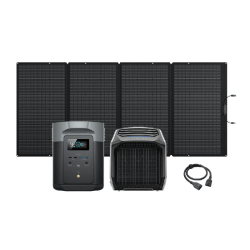 Climatiseur portable EcoFlow WAVE 2 + Station électrique portable EcoFlow DELTA 2 Max + Panneau solaire 400W