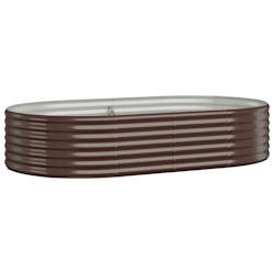 Helloshop26 - Jardinière bac lit surélevé 175 x 100 x 36 cm plantes fleurs terrasse jardin de jardin acier enduit de poudre marron 02_0039504 02_00