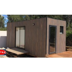 Studio de jardin 20,40 m² en kit - Kit&A - modèle complet avec cloisonnements et isolation