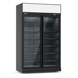 Vitrine réfrigérée murale  Négative 2 Portes Noir INS-1000F BL 1253mm Profondeur: 710mm Combisteel