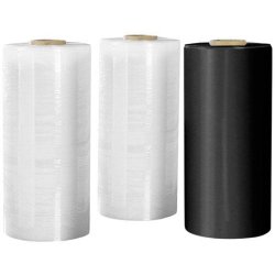 Film étirable machine transparent ou noir - rouleaux de 17 kg - adaptés aux banderoleuses avec frein mécanique ou pré-étirage motorisé