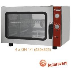 Four électrique à convection 4x GN 1/1 avec humidificateur manuel - CGE11-N(230/1) - Acier inoxydable AISI 430