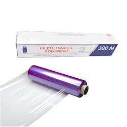 6 Rouleaux de Film Etirable Alimentaire Transparent 30cm x 300M avec ZIPCUT en Boîte Distributrice - D-Work - transparent plastique 3664100210829