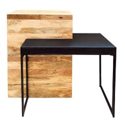 Comptoir accueil Contempory bois/metal L106 x P61 x H106 cm