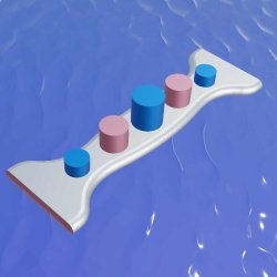 Les cinq plots - Structure gonflable pour aquapark - Dimensions 6x2x1m - Norme CE EN 25649