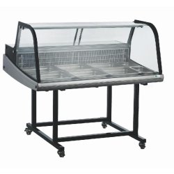 Vitrine réfrigérée à poser vitrage bombé sur chariot dimensions 1250x890x1080 - RTW-255LT