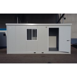 Bungalow de chantier Junior J30 - monobloc avec bureau, vestiaires, sanitaires, réfectoire et stockage - ossature en plastique, parois en panneau sandwich - 2.940 x 2.500 x 2.700 m